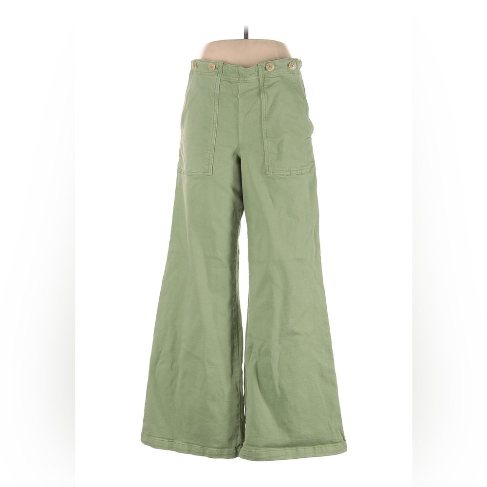 Anthropologie Green Wide Leg Pants